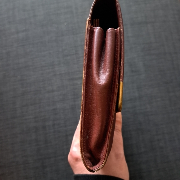 Must de Cartier Vintage Burgundy Bronze Outer Corner Clutch Briefcase Wallet - Picture 4 of 4